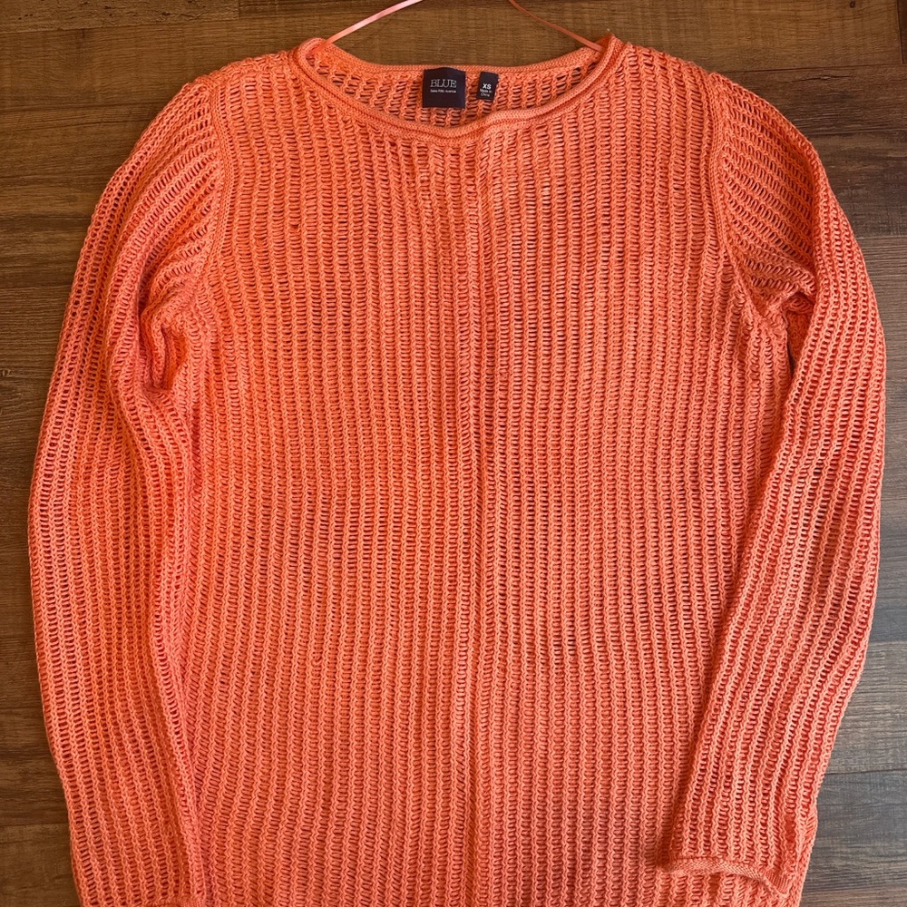 Saks Fifth Avenue Vibrant Orange Crewneck Sweater